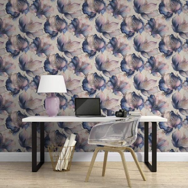 Luxurious Elysian Floral Multicolor Metallic Gold Wallpaper for Your Walls | Muriva - Image 6