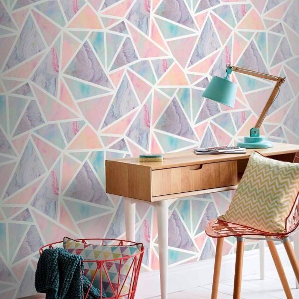 Arthouse | Vibrant Pastel Geometric Multicolored Wallpaper | Peelable Wallpaper - Image 5