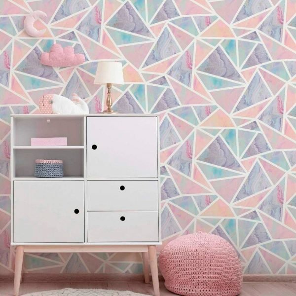 Arthouse | Vibrant Pastel Geometric Multicolored Wallpaper | Peelable Wallpaper - Image 6