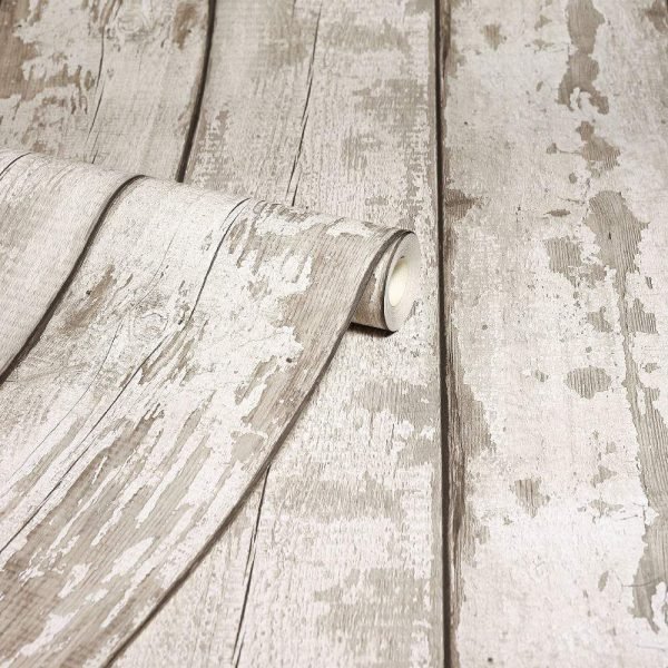 Arthouse | Natural Beige White Washed Wood Wallpaper | Neutral Wallpaper - Image 4