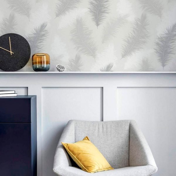 Arthouse | Elegant and Subtle Wall Covering Feather Sussurro Grey Wallpaper - Image 6