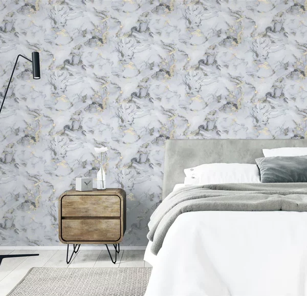 Arthouse | Bahia Marble Mono Gold Wallpaper | Designer Wallpaper - Image 6