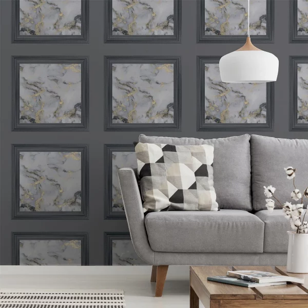 Arthouse | Bahia Panel Charcoal Wallpaper for Bedroom | Designer Wallpaper - Image 7