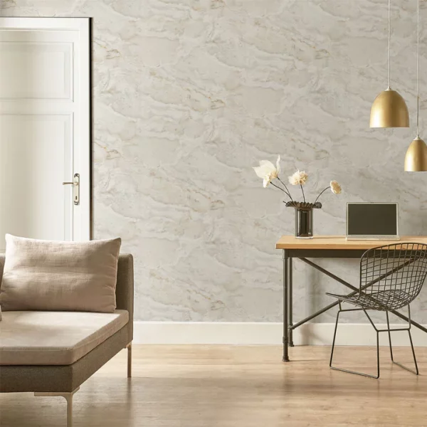 Arthouse | Paros Marble White/Gold Wallpaper | Removable Wallpaper - Image 5