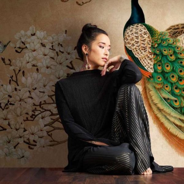 Golden Peacocks Metropolitan Stories Mural – Handcrafted Urban Art - Image 4