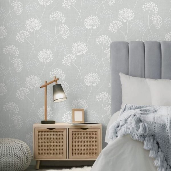 Grace Allium Grey & Silver Metallic Floral Texture Wallpaper | Fine Decor by AS Creation | Elegant Grey Floral Design | Premium Quality - Image 5