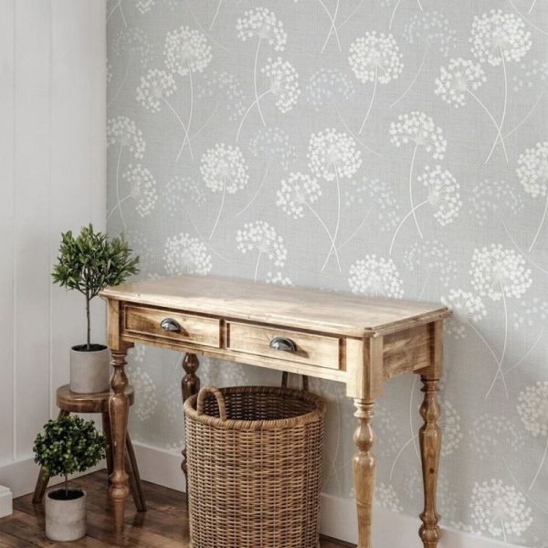 Grace Allium Grey & Silver Metallic Floral Texture Wallpaper | Fine Decor by AS Creation | Elegant Grey Floral Design | Premium Quality - Image 4