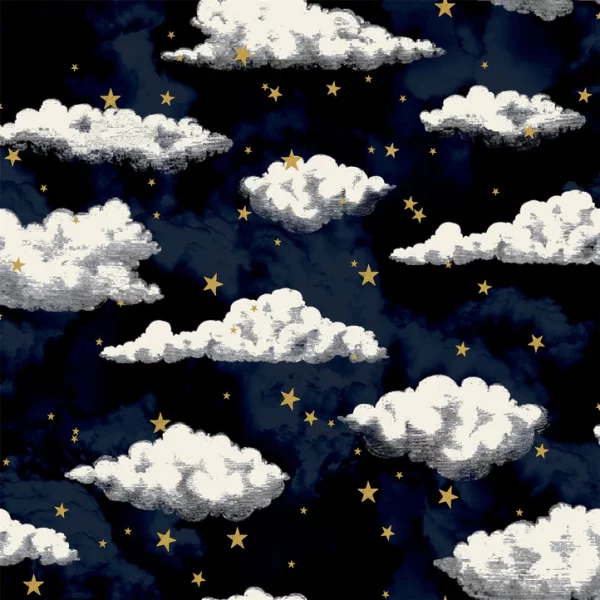 Stars And Clouds Navy Wallpaper – Celestial Peel & Stick Wall Decor, Dark Blue Night Sky Design, Removable & Waterproof - Image 5