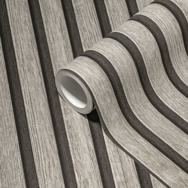 Acoustic Panels Ash Grey Ultra Realistic Satin Fleece Wallpaper | Textured Metallic Wallpaper - Image 4