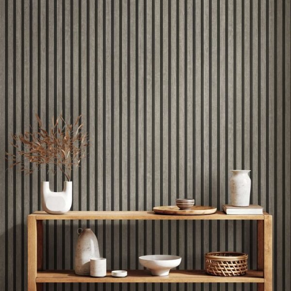 Acoustic Panels Ash Grey Ultra Realistic Satin Fleece Wallpaper | Textured Metallic Wallpaper - Image 6