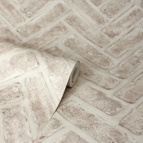 Chevron Brick Wallpaper | Dunelm - Image 4