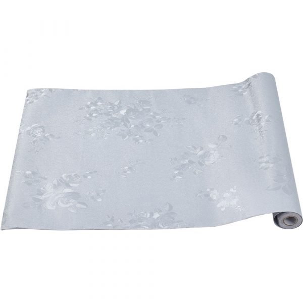 Living and Home Floral Textured Grey PVC Self Adhesive Wallpaper - Image 4