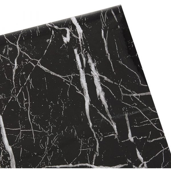Living and Home Marble Effect Black PVC Self Adhesive Wallpaper - Image 5