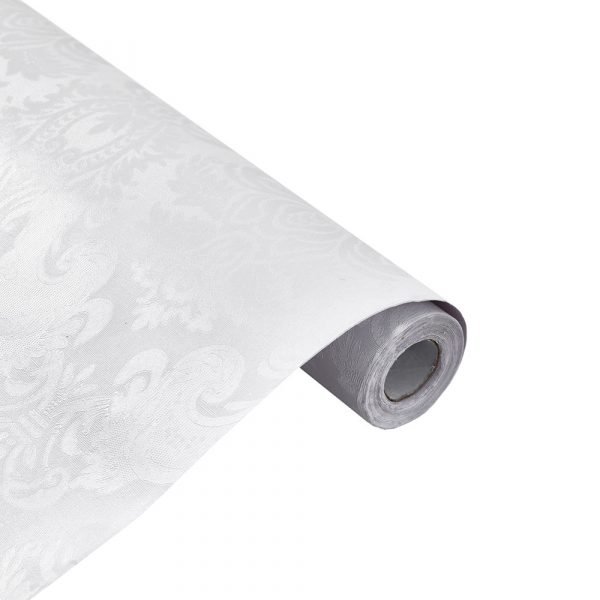 Living and Home Retro Floral Damask White PVC Self Adhesive Wallpaper - Image 6