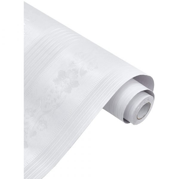 Living and Home Retro Floral Textured White PVC Self Adhesive Wallpaper - Image 5