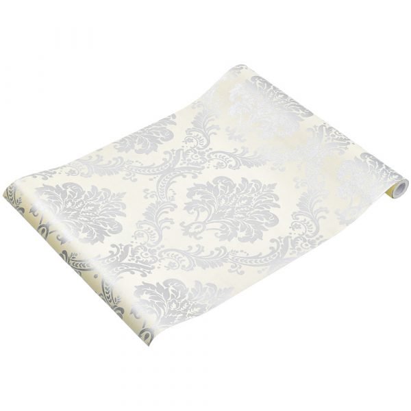 Living and Home Retro Floral Textured Yellow PVC Self Adhesive Wallpaper - Image 4