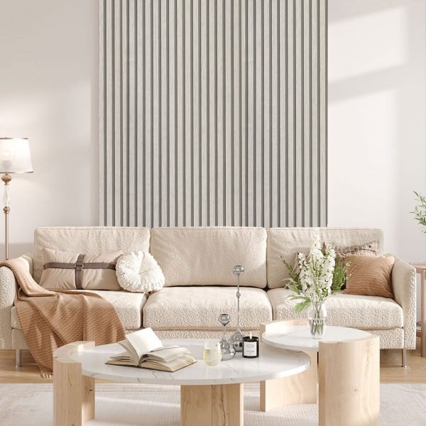 Living and Home Wood Grain Stripe Beige Rectangle PVC Self Adhesive Wall Sticker 10 Pack - Image 7