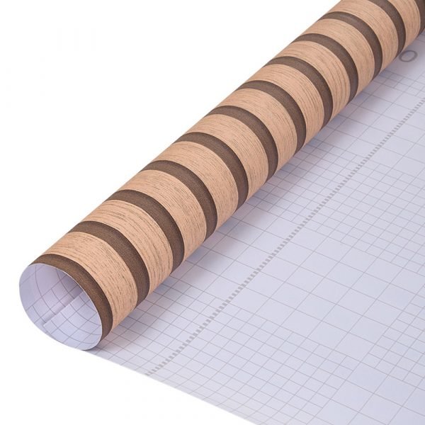 Living and Home Wood Grain Stripe Orange Rectangle PVC Self Adhesive Wallpaper - Image 5
