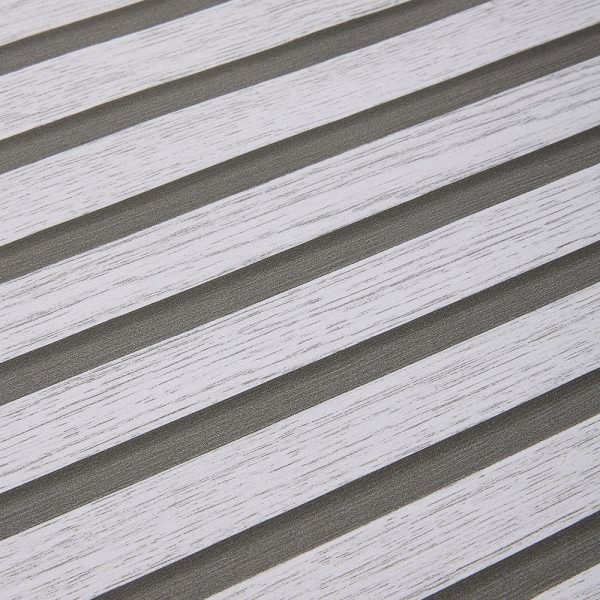 Living and Home Wood Grain Stripe White Rectangle PVC Self Adhesive Wall Sticker 10 Pack - Image 5
