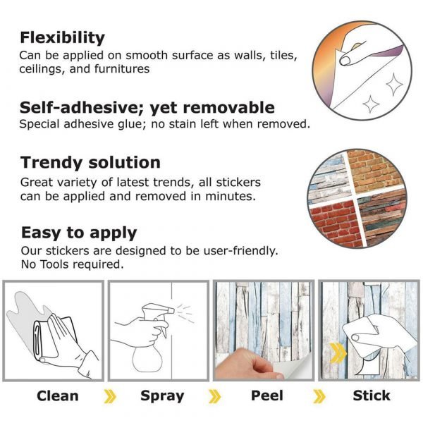 Walplus Timber Strip Brown Self-Adhesive Decal Wallpaper - Image 4