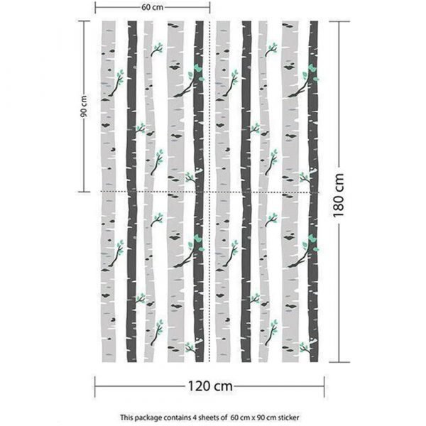 Walplus Vetiver Birch Tree Self-Adhesive Decal Wallpaper - Image 4