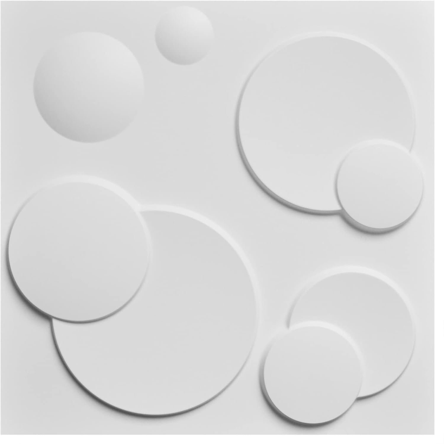 Art3d Decorative PVC 3D Wall Panels, White Ring, 50 * 50cm (12 Pack)