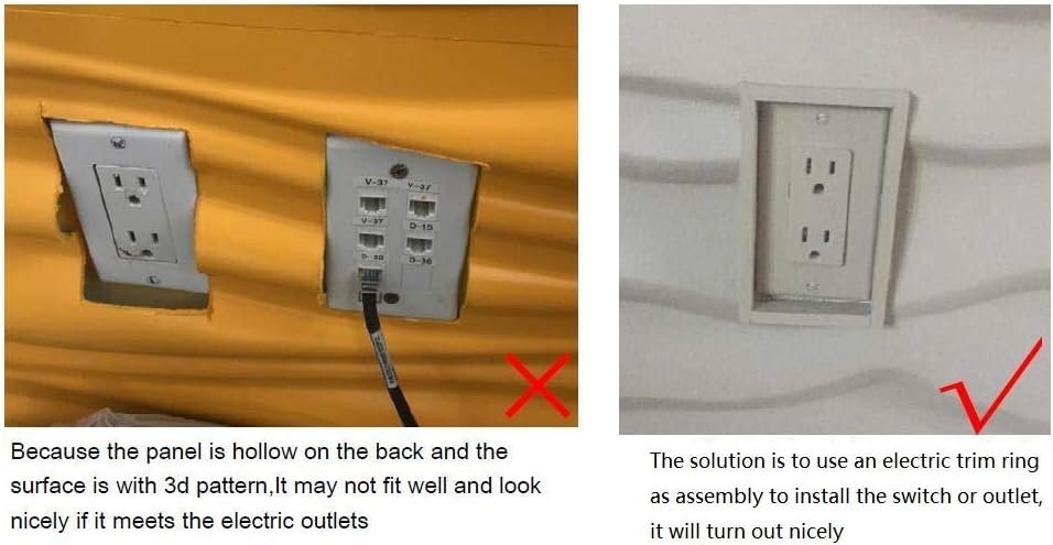 Art3d Decorative PVC 3D Wall Panels, White Ring, 50 * 50cm (12 Pack) - Image 2