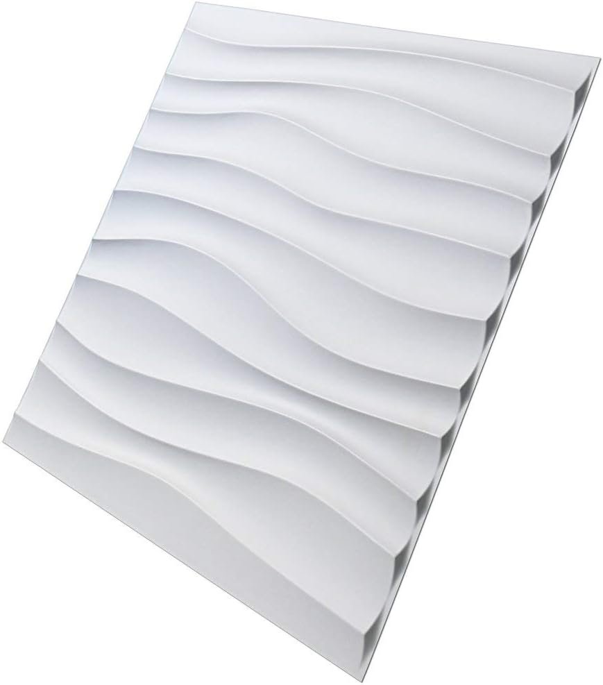 Art3d Pack of 12 Vogue 3D White Wall Panels, 3D Decorative Wall Tiles for Living Room, Office, Bedroom, 50x50 cm - Image 2