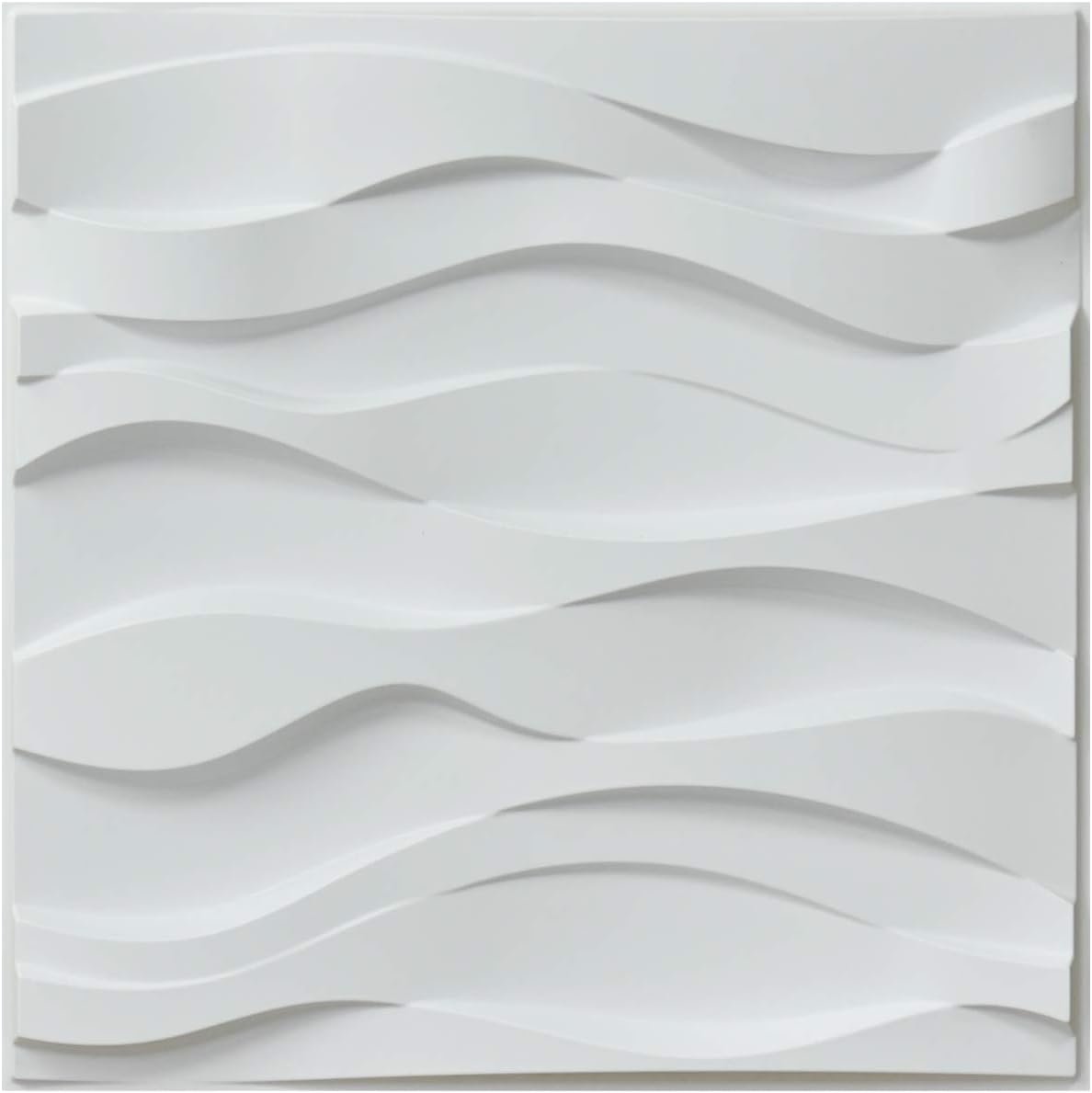 Art3d Decorative 3D PVC Wall Panel for Interior Décor, 12-Pack 19.7 x 19.7 in., 32 Square Feet, Wave 4