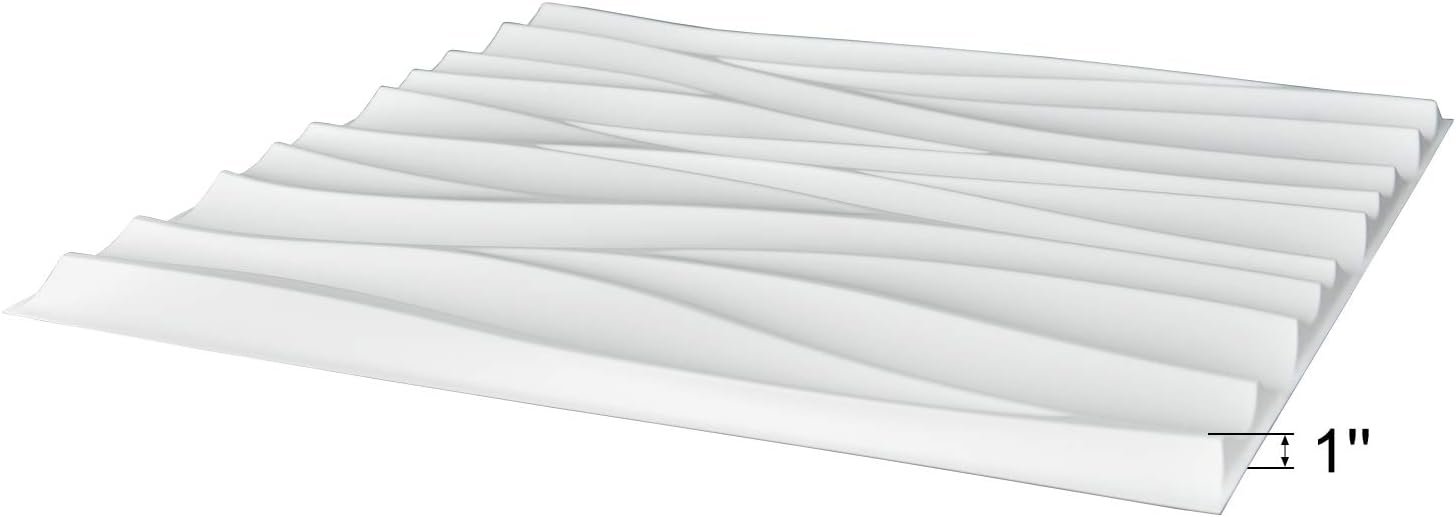 Art3d 3D Wavy PVC Wall Panel in Matt White Cover 2.97 Sq Meter, for Interior Wall Décor in Living Room,Bedroom,Lobby,Office,Shopping Mall - Image 2