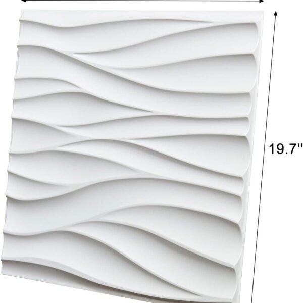 Art3d 3D Wavy PVC Wall Panel in Matt White Cover 2.97 Sq Meter, for Interior Wall Décor in Living Room,Bedroom,Lobby,Office,Shopping Mall - Image 4