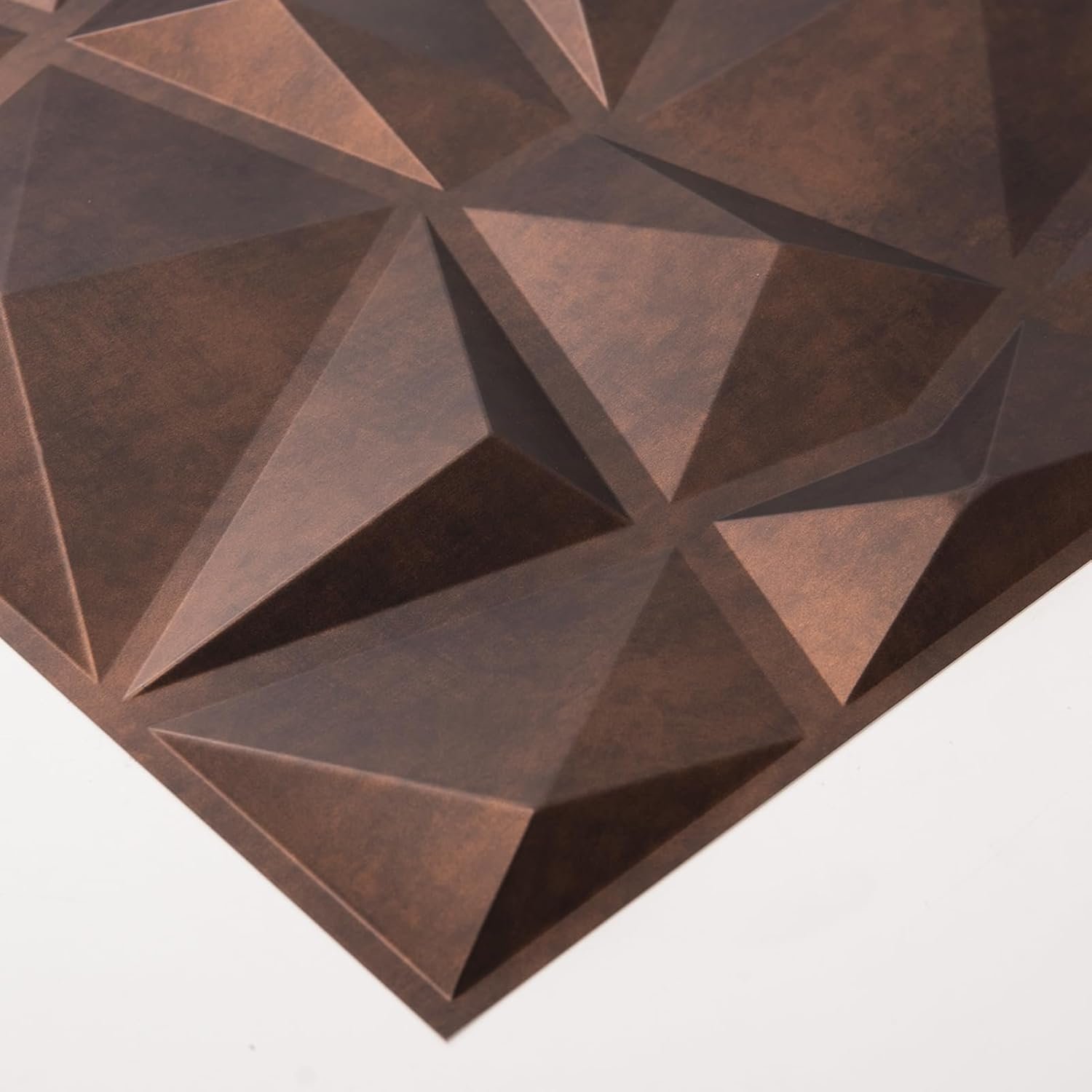 Art3d Textures 3D Wall Panels Antique Copper Diamond Design for Interior Wall Decor Pack of 12 Tiles 32 Sq Ft (PVC), 19.7 x 19.7 Inch - Image 2