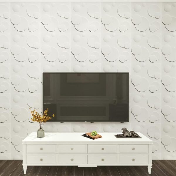 Decorative PVC 3D Wall Panels, White Ring, 50 * 50cm (12 Pack) - Image 5