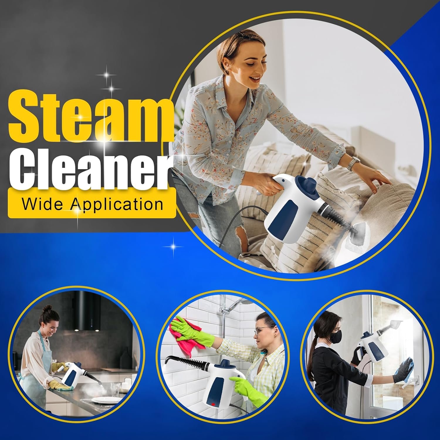 Hand Held Steam Cleaner, Portable Steam Cleaners, Steam Cleaner Handheld, Comes with 12-Piece Accessories for Multi-Surface Stain Removal, Perfect for Stain Removal, Car, Sofa, Floor, Bathroom, Window - Image 3
