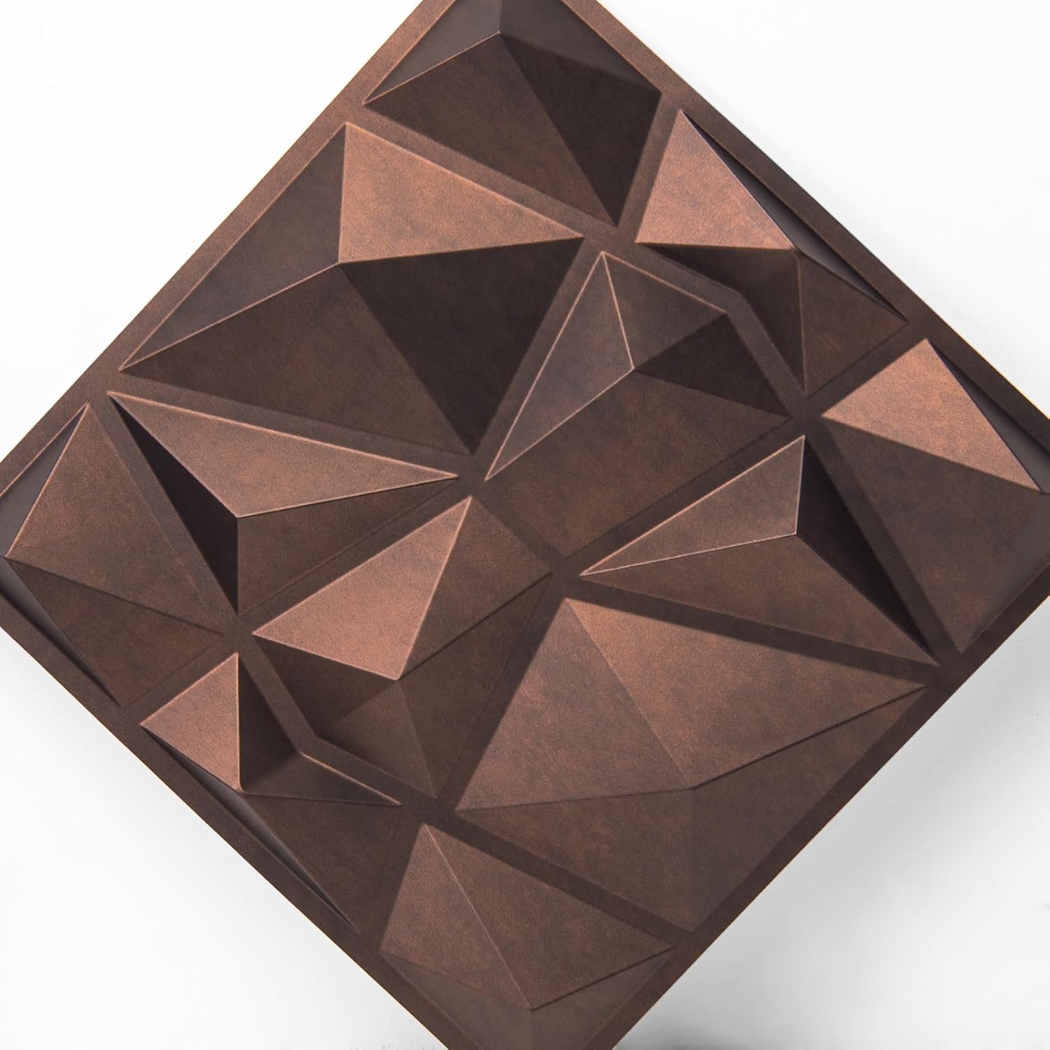 Art3d Textures 3D Wall Panels Antique Copper Diamond Design for Interior Wall Decor Pack of 12 Tiles 32 Sq Ft (PVC), 19.7 x 19.7 Inch - Image 3