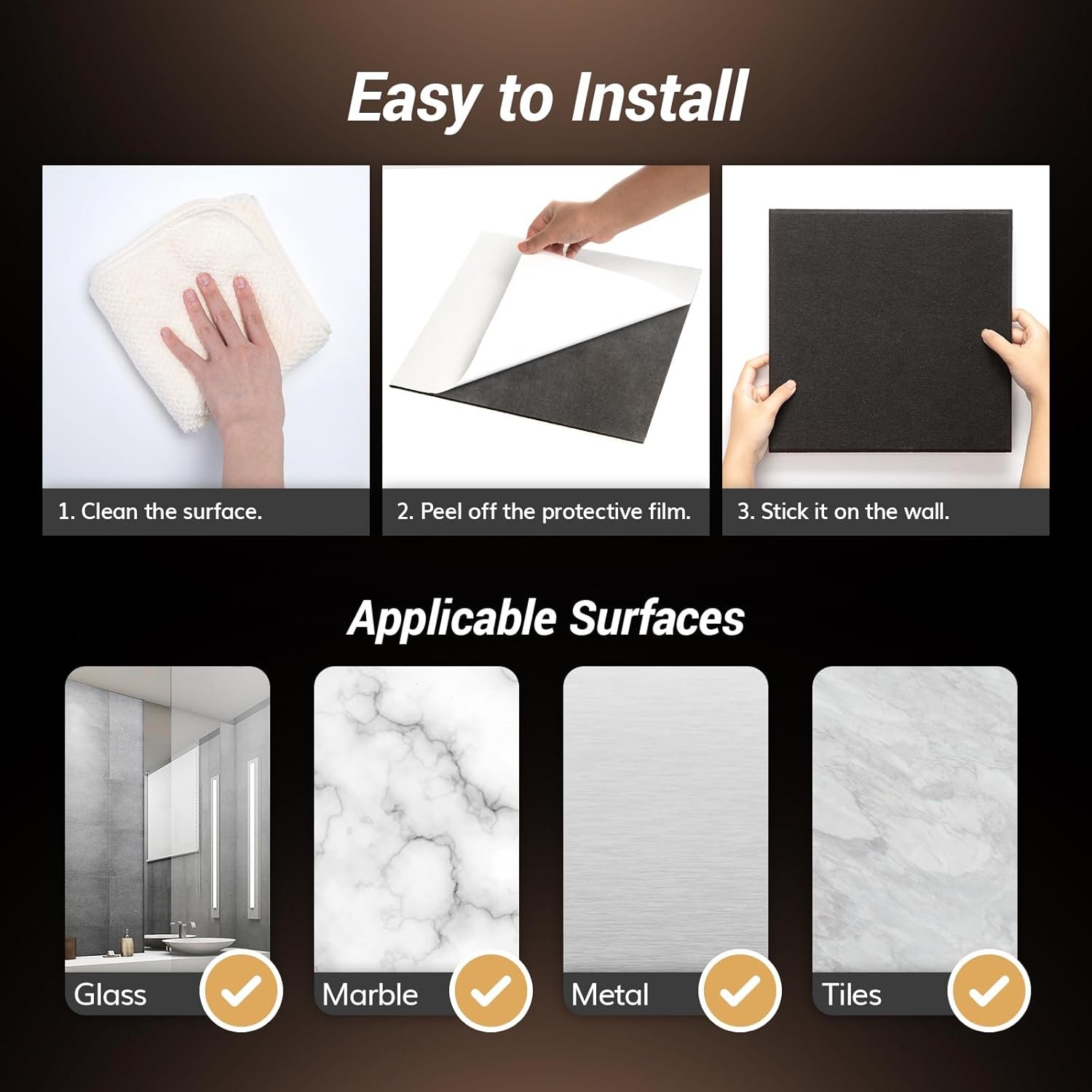 12 Pack Sound Proofing Panels Self-adhesive, TONOR 30x30x0,9cm Square Acoustic Absorbing Panels for Wall, High Density Insulation Soundproofing Panels for Podcast Studio, Living Room, Offices, Black - Image 4