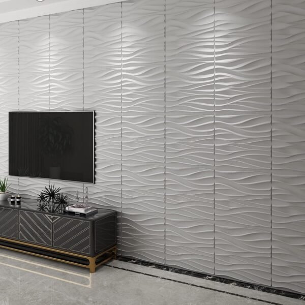 Art3d 3D Wavy PVC Wall Panel in Matt White Cover 2.97 Sq Meter, for Interior Wall Décor in Living Room,Bedroom,Lobby,Office,Shopping Mall - Image 8