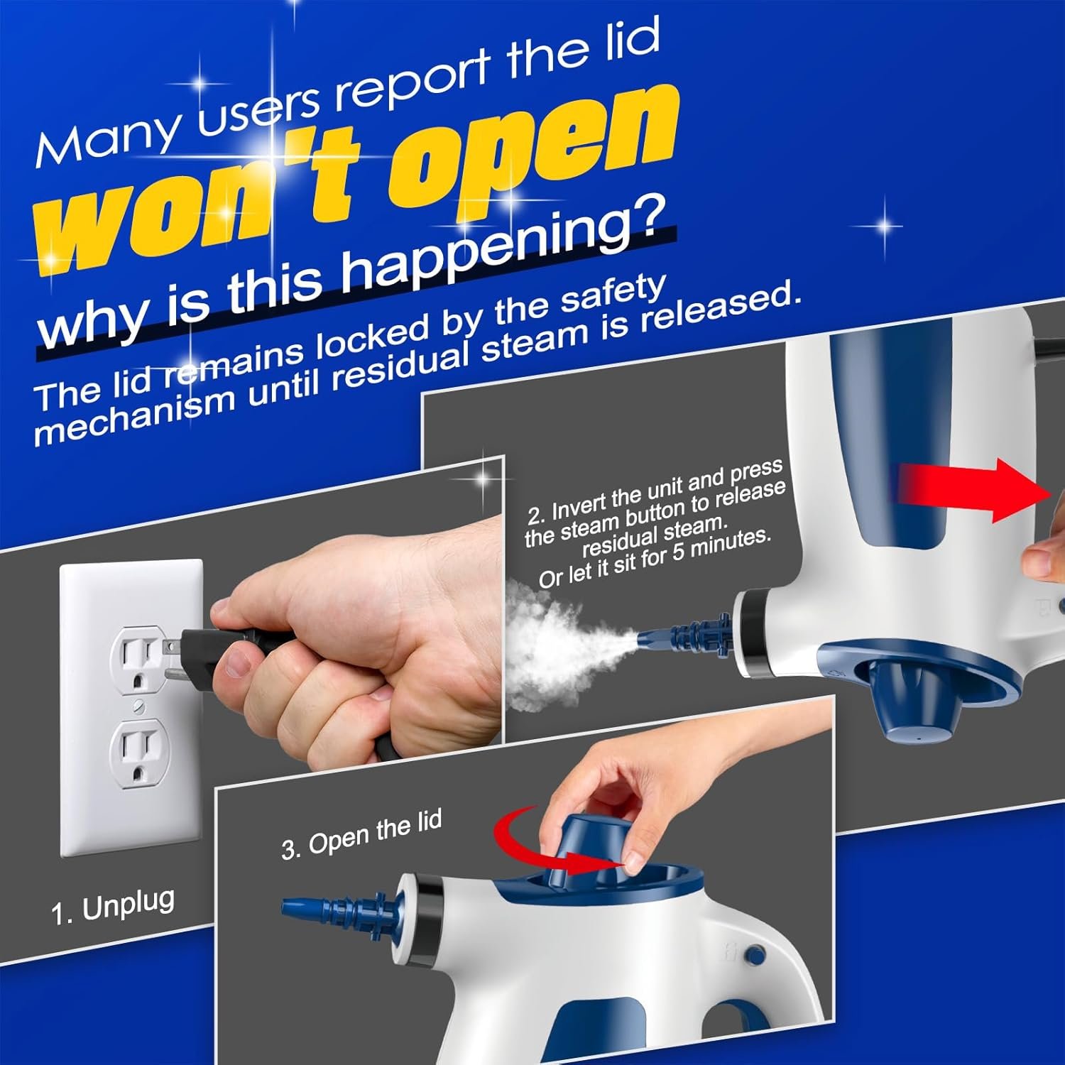 Hand Held Steam Cleaner, Portable Steam Cleaners, Steam Cleaner Handheld, Comes with 12-Piece Accessories for Multi-Surface Stain Removal, Perfect for Stain Removal, Car, Sofa, Floor, Bathroom, Window - Image 6