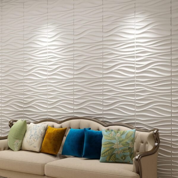 Art3d 3D Wavy PVC Wall Panel in Matt White Cover 2.97 Sq Meter, for Interior Wall Décor in Living Room,Bedroom,Lobby,Office,Shopping Mall - Image 7