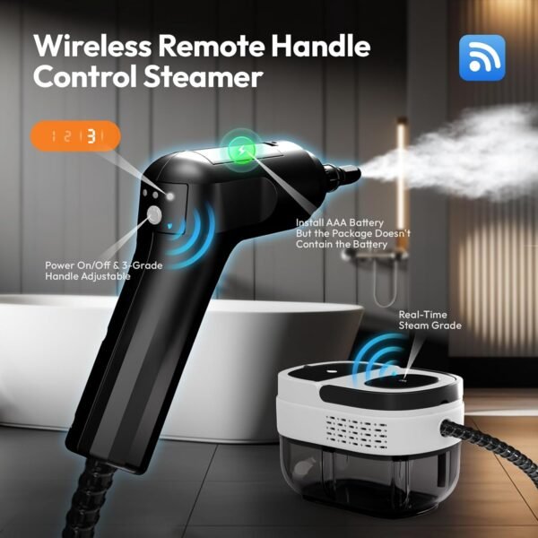 Steam Cleaner, Handheld Steam Cleaner, Steamer Cleaning for Home, 3 Levels Adjustable Handle, 1.6L Water Tank, 15s Heat Up, Portable Handheld Steamer for Kitchen, Car, Window, Bathroom, Tile, Floor - Image 6