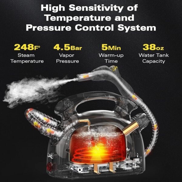 Steam cleaner, steamer cleaning, handheld steam cleaner with 21 accessories, 248 ° F high temperature, suitable for kitchen oil stains, floor sofas, interior decoration, toys - Image 5