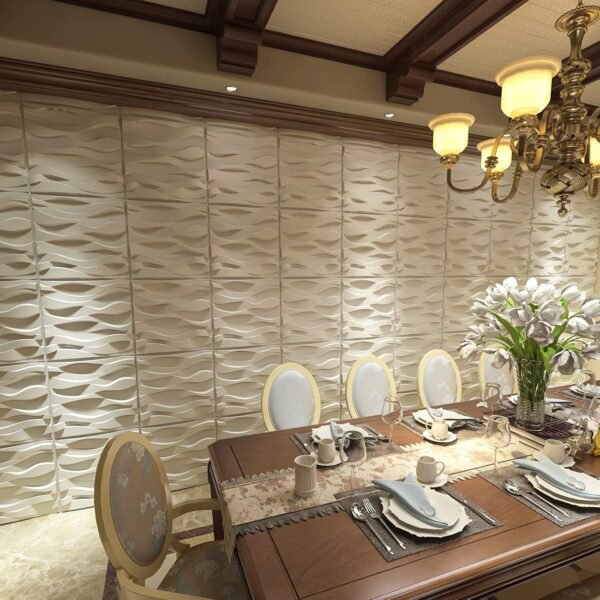 Decorative 3D PVC Wall Panel for Interior Décor, 12-Pack 19.7 x 19.7 in., 32 Square Feet, Wave 4 - Image 7