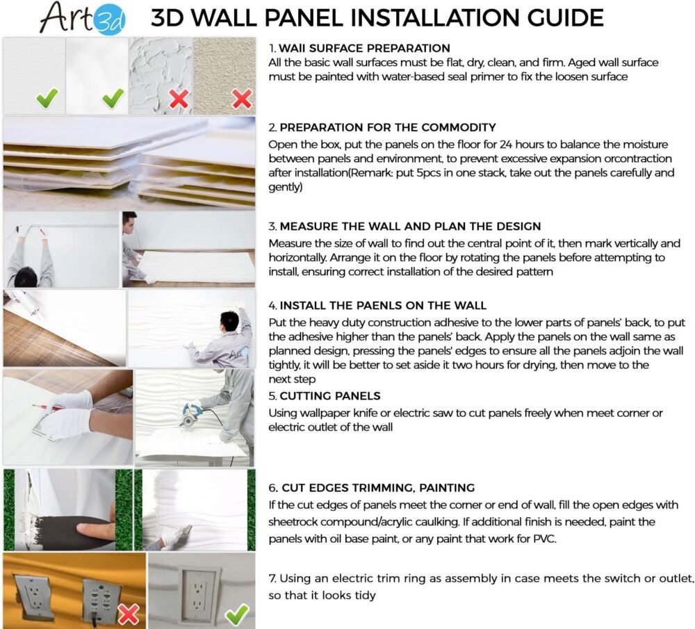 Art3d 3D Wavy PVC Wall Panel in Matt White Cover 2.97 Sq Meter, for ...