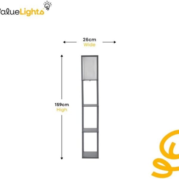 MiniSun Wooden Floor Lamp with Shelves - Image 7