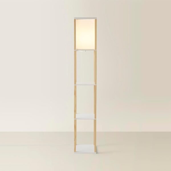 MiniSun Wooden Floor Lamp with Shelves - Image 9