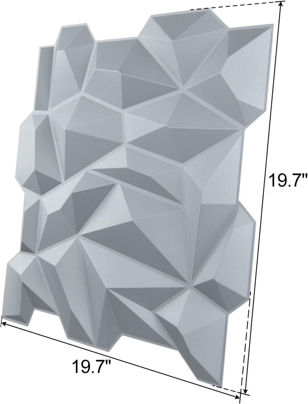 PVC 3D Diamond Wall Panel Jagged Matching-Matt Silver, for Residential ...