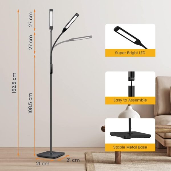 LED Floor Lamp with Remote Control, Adjustable Brightness & Colour Temperature - Image 4