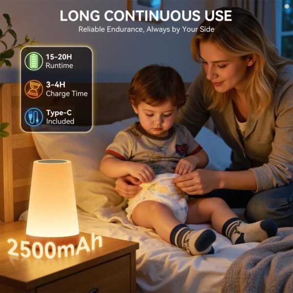 LED Touch Bedside Lamp with RGB Colour Changing - Image 8