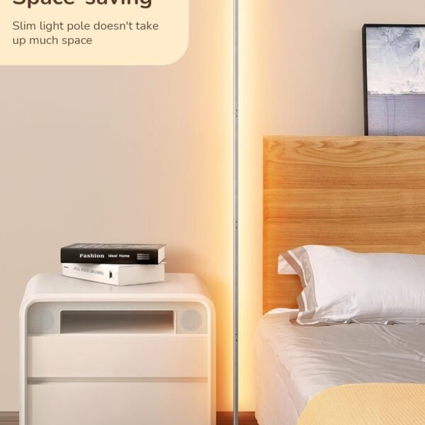 LED Floor Lamp, 146cm Minimalist Dimmable Standing Lamp with Foot Switch, Stepless Dimming, Tall Corner Lamp for Living Room, Bedroom, Office, 3000K, Gold Visit the EDISHINE Store - Image 11