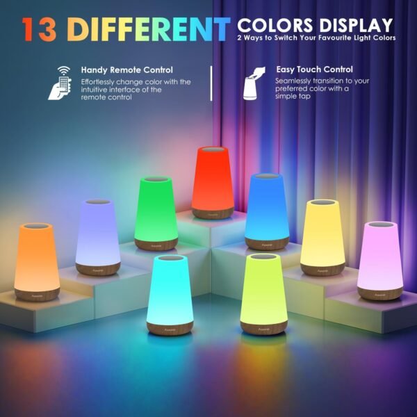 LED Touch Bedside Lamp with RGB Colour Changing - Image 33
